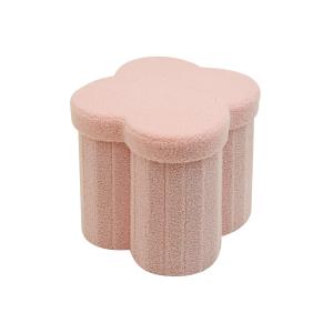 Pouf de rangement pliable en tissu rose