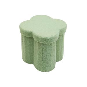 Pouf de rangement pliable en tissu vert clair