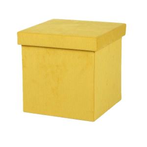 Pouf de rangement pliable jaune