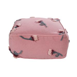 Pouf de roses en coton rose 54x54x27