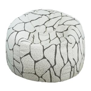 Pouf déhoussable en laine bouclée design