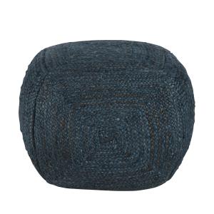 Pouf en chanvre bleu