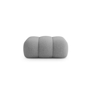 Pouf en chenille gris clair
