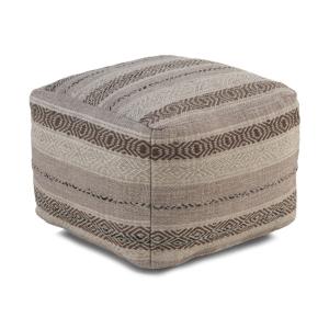 Pouf en coton beige 45x45x35 cm