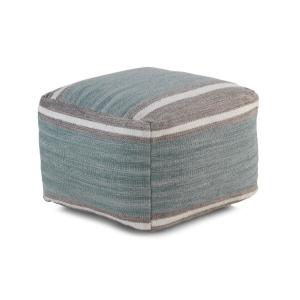 Pouf en coton bleu-vert 45x45x35 cm