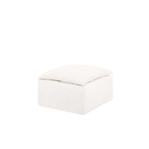 Pouf en coton et lin déhoussable blanc de 87x87cm