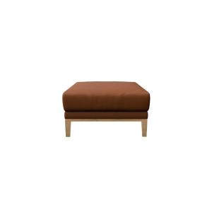 Pouf en cuir naturel brun cannelle