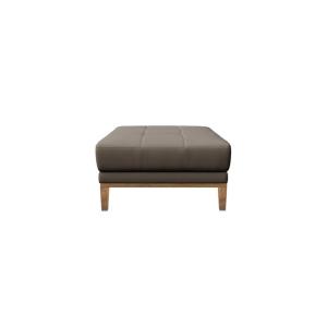 Pouf en cuir naturel brun cèdre