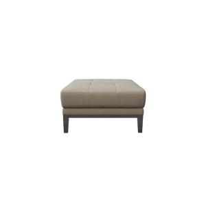 Pouf en cuir naturel gris fossile