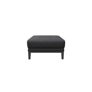 Pouf en cuir naturel gris ombré