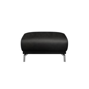 Pouf en cuir naturel noir