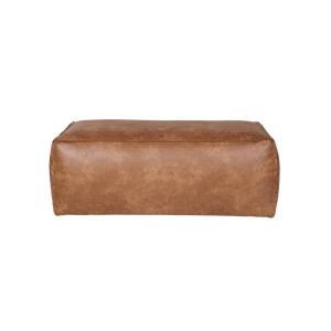 Pouf en cuir recyclé cognac