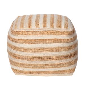 Pouf en jute et laine ivoire