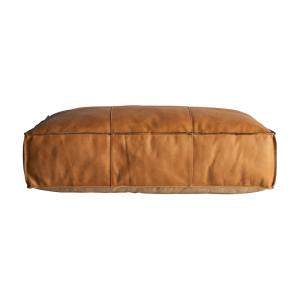 Pouf en peau marron,  90x60x27 cm