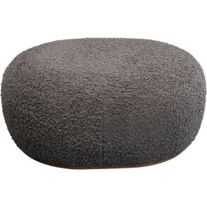 Pouf en polyester bouclé gris