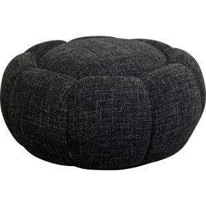 Pouf en polyester tressé gris