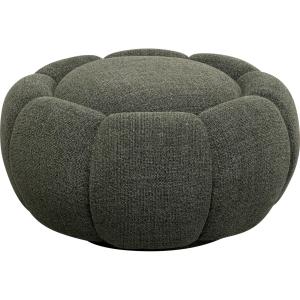 Pouf en polyester tressé vert et gris