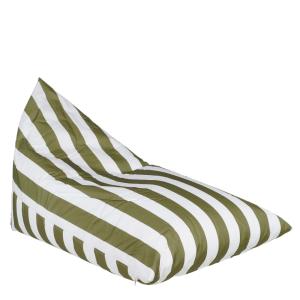 Pouf en polyester vert et blanc L140