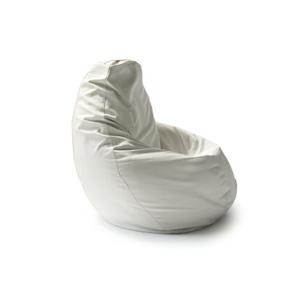 Pouf en similcuir blanc 70x70 cm