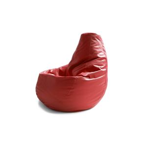 Pouf en similcuir rouge 70x70 cm