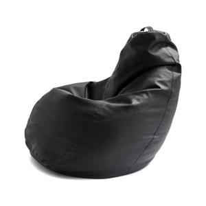 Pouf en simili cuir noir 70x70h110 cm