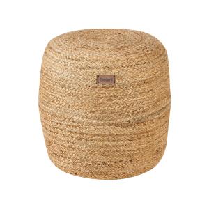 Pouf en tissu beige 46x48cm