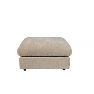 Pouf en tissu beige moderne L 92