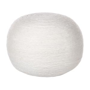 Pouf en tissu blanc 50x35cm