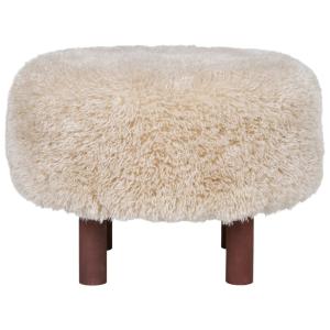 Pouf en tissu bouclé beige ø50cm