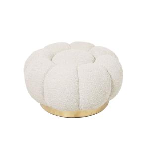 Pouf en tissu bouclé en forme de fleur D65