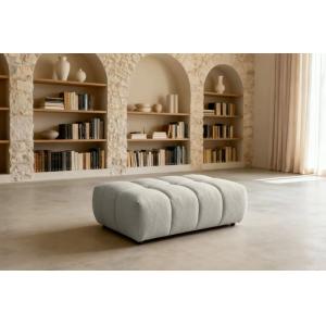 Pouf en tissu bouclette Beige 120x60x40