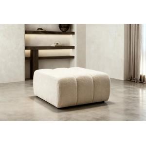 Pouf en tissu bouclette Beige 75x82x41
