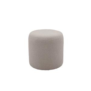 Pouf en tissu bouclette gris clair