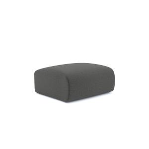 Pouf en tissu bouclette gris graphite