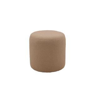 Pouf en tissu bouclette marron