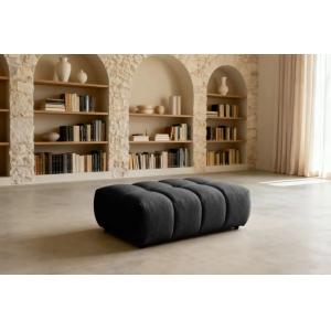 Pouf en tissu bouclette Noir 120x60x40