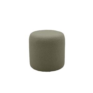 Pouf en tissu bouclette vert kaki