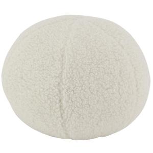 Pouf en tissu bouclettes blanc rond