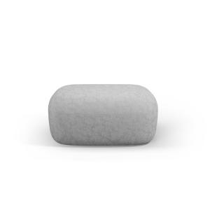 Pouf en tissu chenille argent