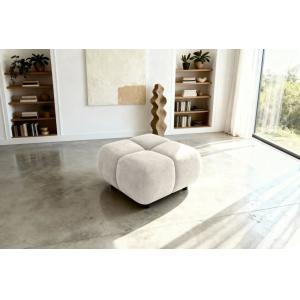 Pouf en tissu chenille Beige 72x72x43.5