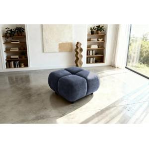 Pouf en tissu chenille Bleu 72x72x43.5
