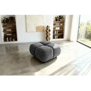 Pouf en tissu chenille Gris anthracite 72x72x43.5