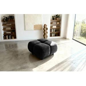 Pouf en tissu chenille Noir 72x72x43.5