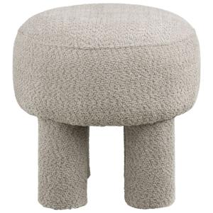 Pouf en tissu chenillé taupe ø43 cm