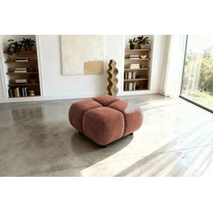 Pouf en tissu chenille Terracotta 72x72x43.5