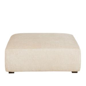 Pouf en tissu côtelé beige