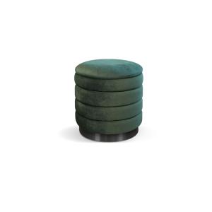 Pouf en tissu effet velours vert
