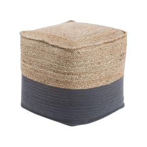 Pouf en tissu gris 44x44cm