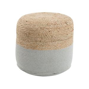 Pouf en tissu gris 46x48cm
