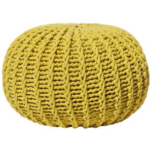 Pouf en tissu jaune 50x35cm